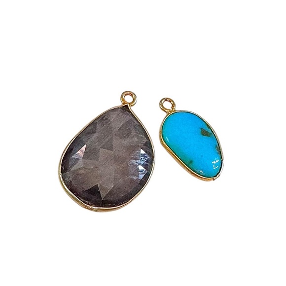 Charm Bundle—Turquoise & Faceted Labradorite Charms - Picture 3 of 9